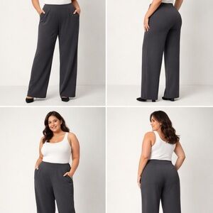 Eileen Fisher Charcoal Wide-Leg Pants Eileen Fisher size M